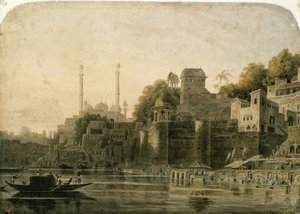 Bathing Scene at the Ghat on the Ganges